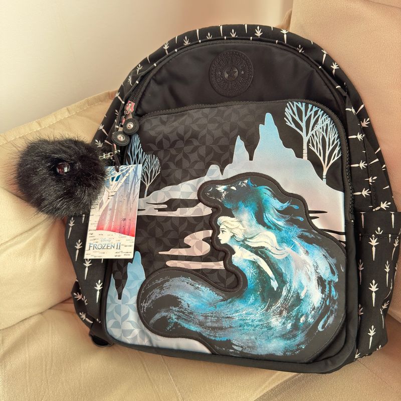 Mochila Kipling D Delia Preta Original da Frozen Raridade