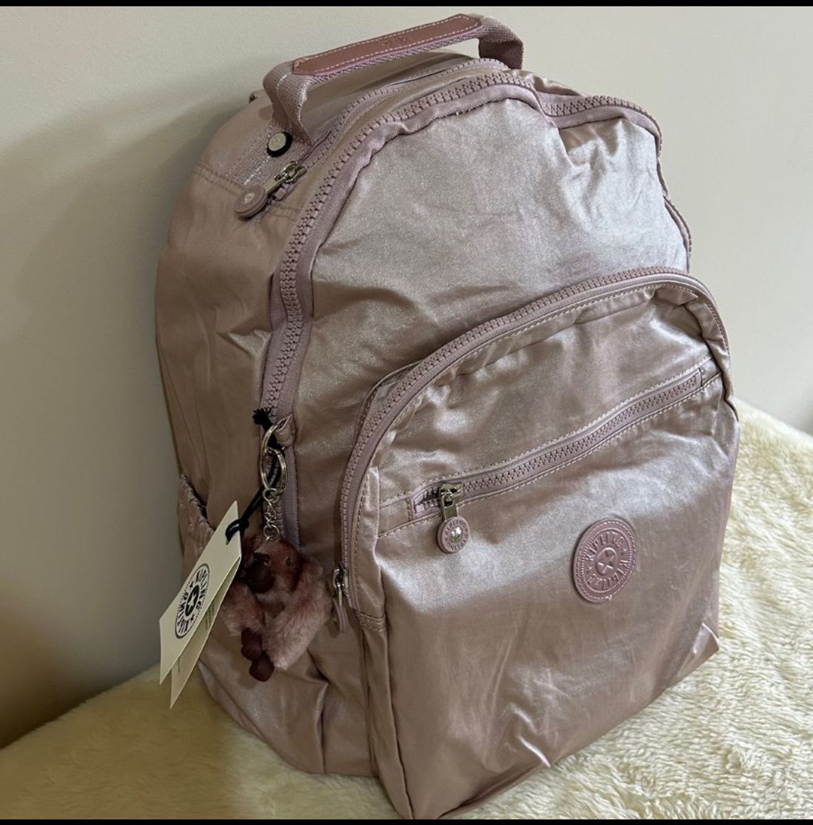 Mochila Kipling Rosa Metálica Mochila Feminina Kipling Nunca Usado  97171029 enjoei