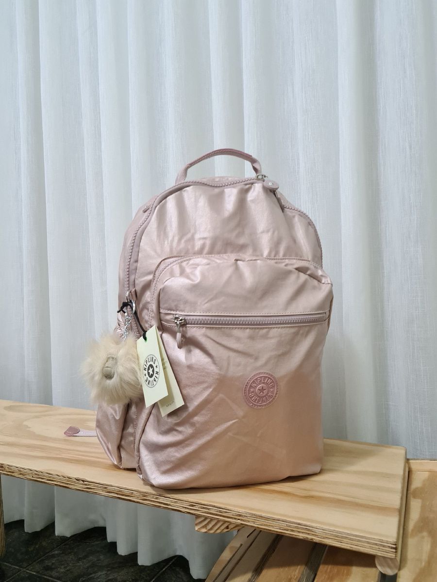 Mochila Kipling Rosa Metálico Mcc Peludo | Mochila Feminina Kipling ...