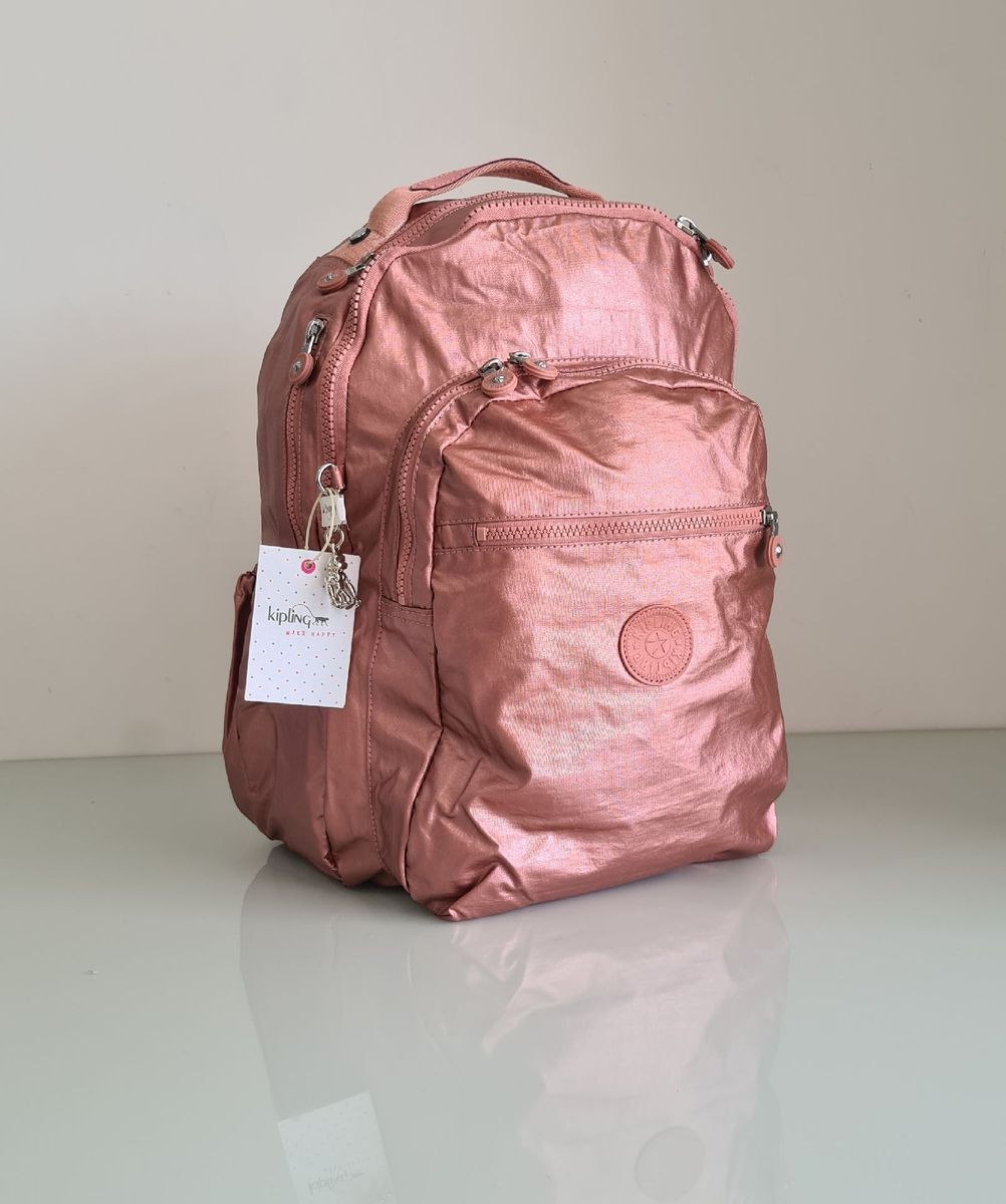 Kipling store rosa metalico