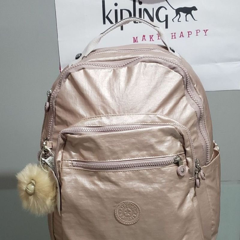 Seoul L Rose Gold Mochila Kipling