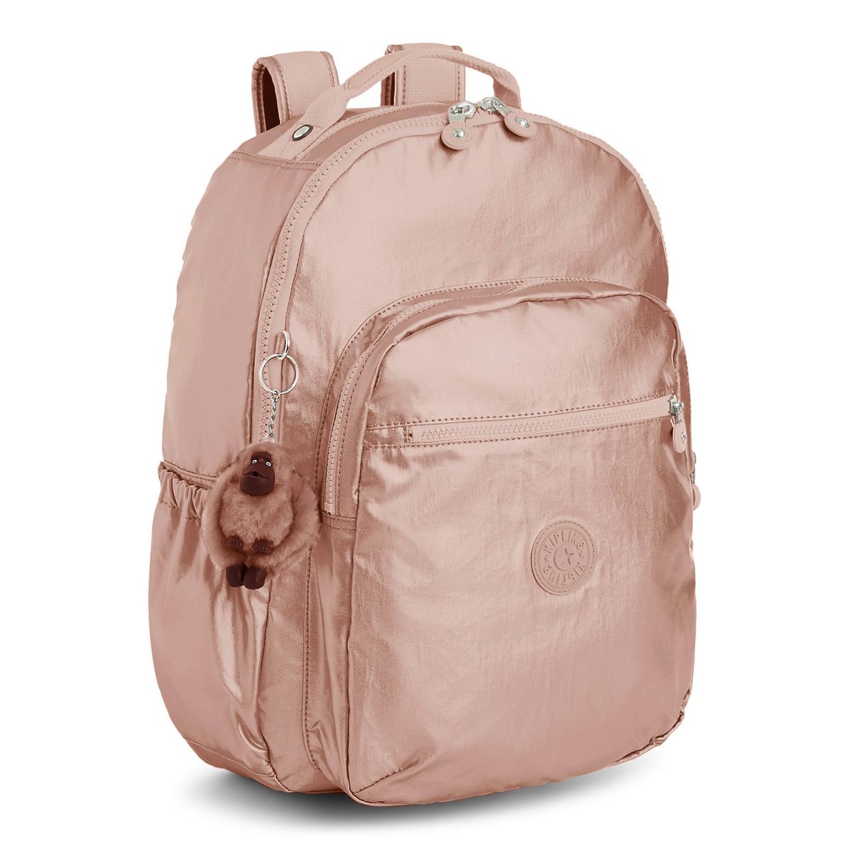 Mochila Kipling Seoul Rose Gold Metallic Mochila Feminina Kipling