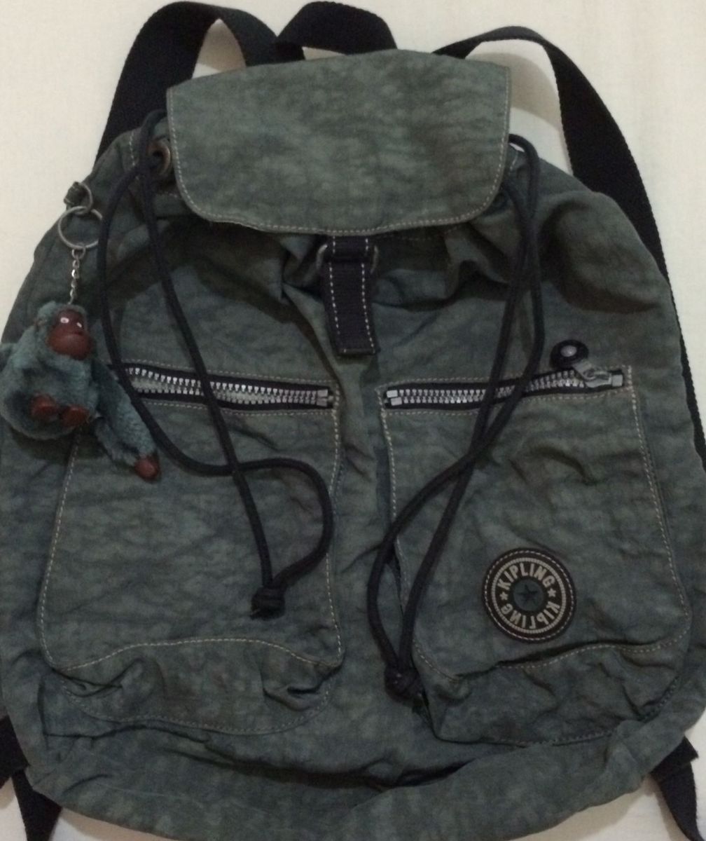 mochila kipling verde militar