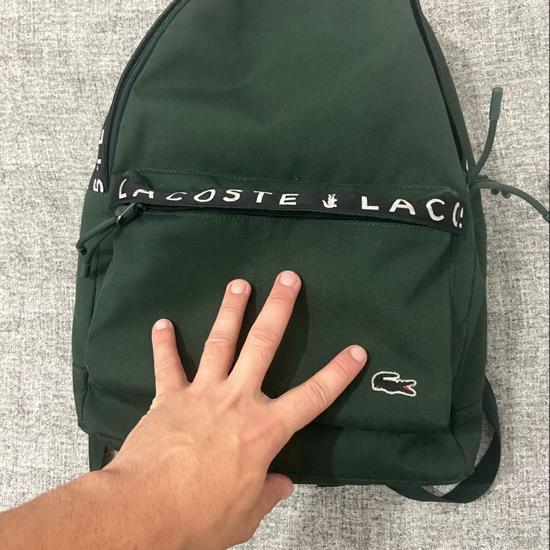 Mochila Lacoste Neocroc Lettered Bands Canvas Verde Escuro | Mochila  Feminina Lacoste Usado 90586559 | enjoei