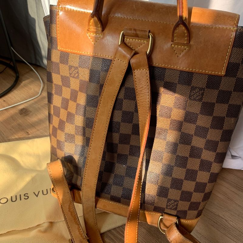 Mochila Louis Vuitton Original Soho Damier Ébène Feminino