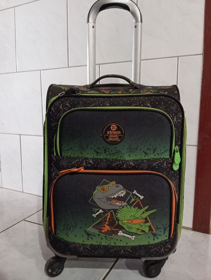 mochila mala carrinho rodinha escolar viagem dinossauro xtrem - outros xtreme