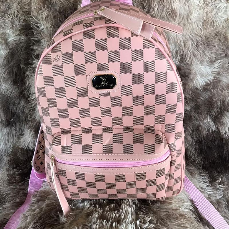 Mochila louis vuitton rosa hot sale