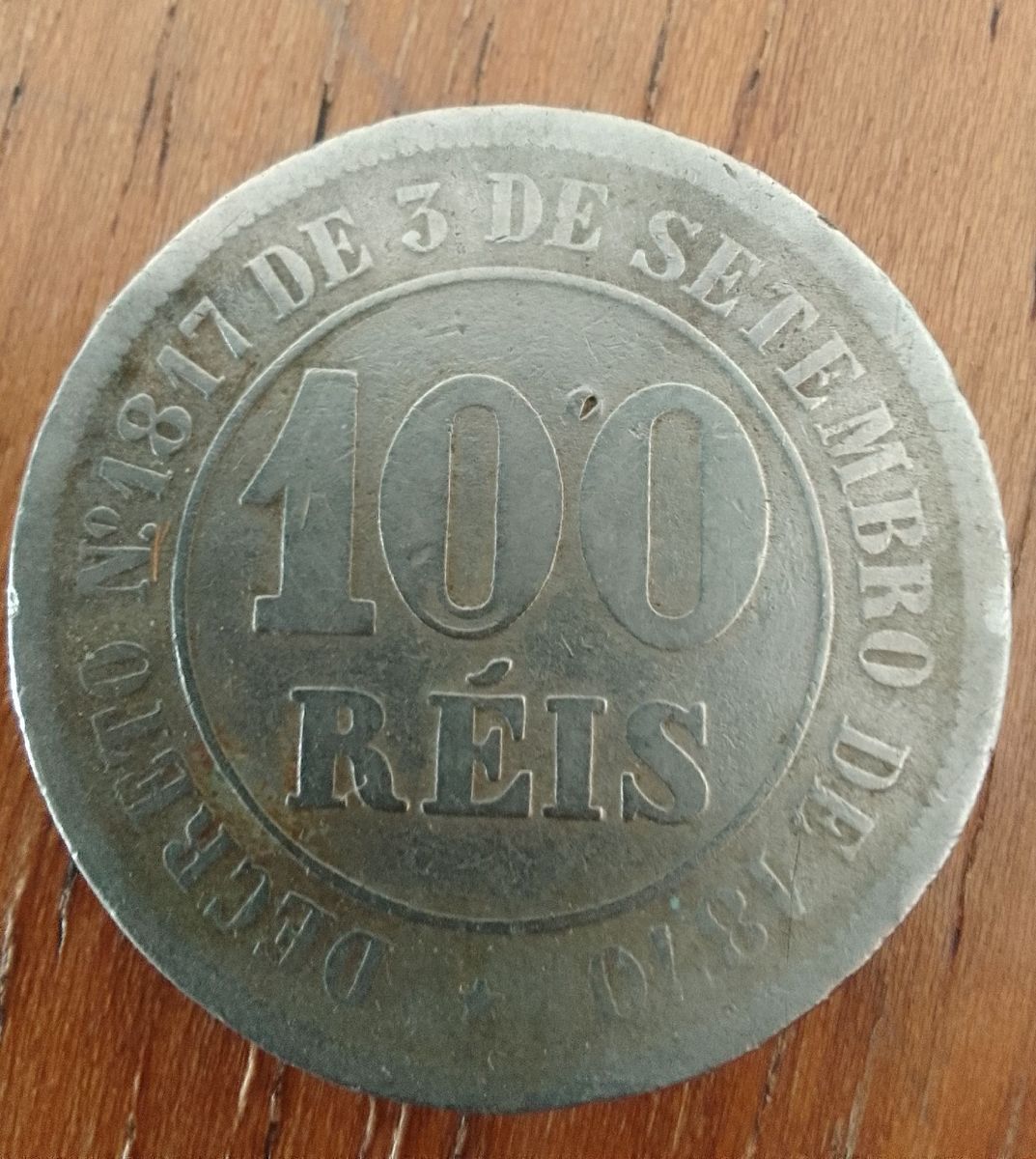 Moeda 100 Réis de 1870 Produto Vintage e Retro Império Do Brazil Usado 71294607 enjoei