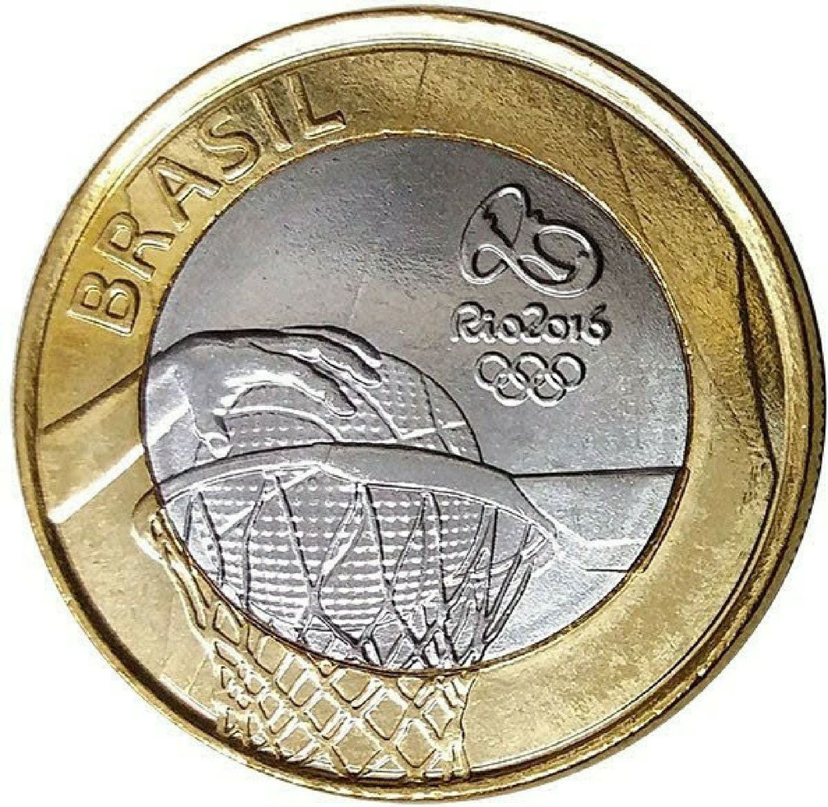 Moeda de 1 Real Comemorativa Das Olimpíadas Rio 2016 / Basquete ...