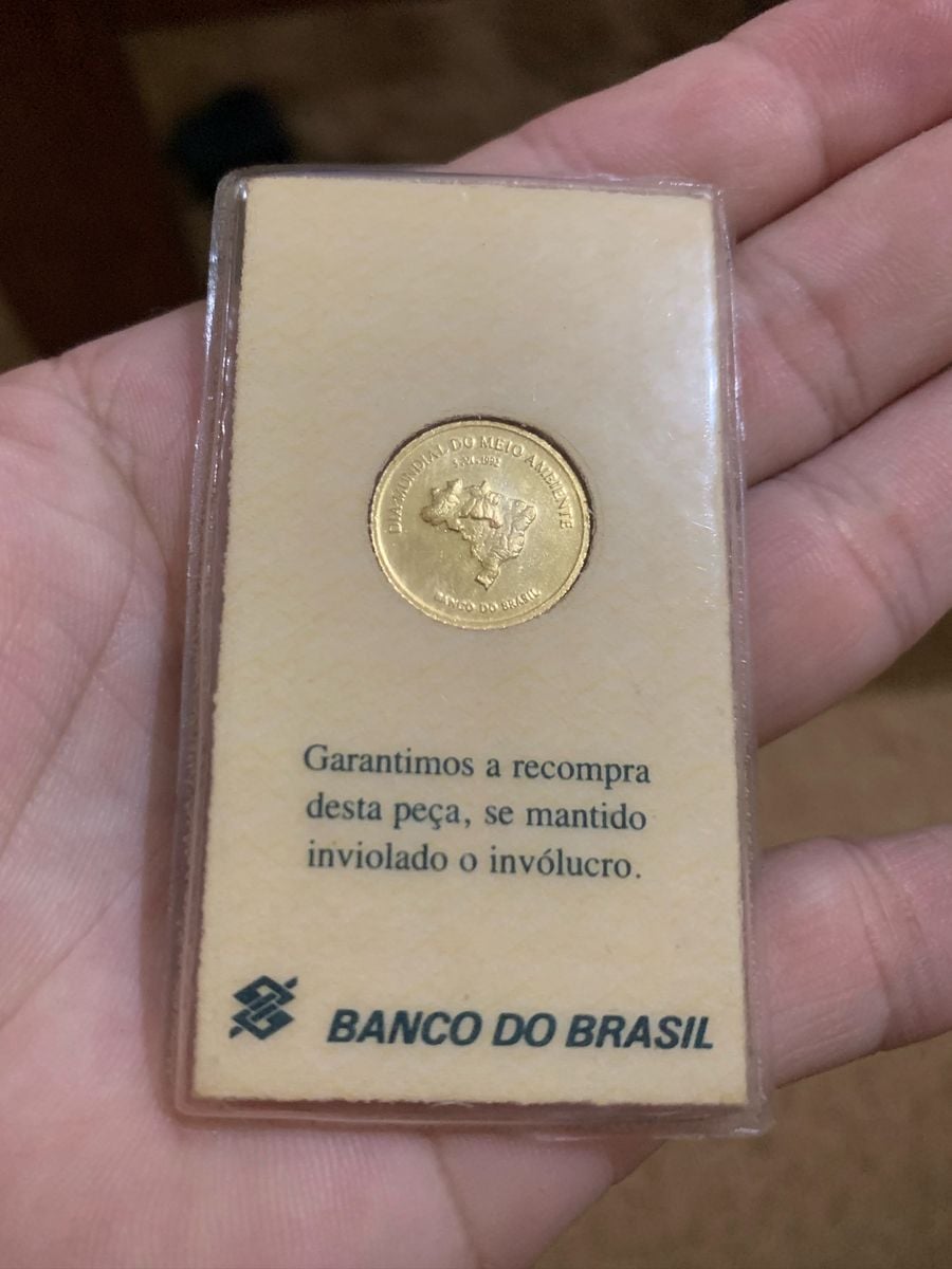 Moeda em Ouro Puro 24k 999 Banco do Brasil | Produto Vintage e Retro ...