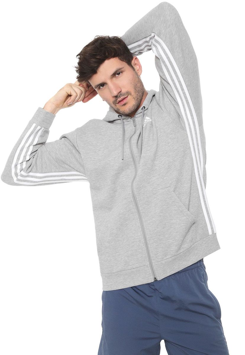 casaco cinza adidas