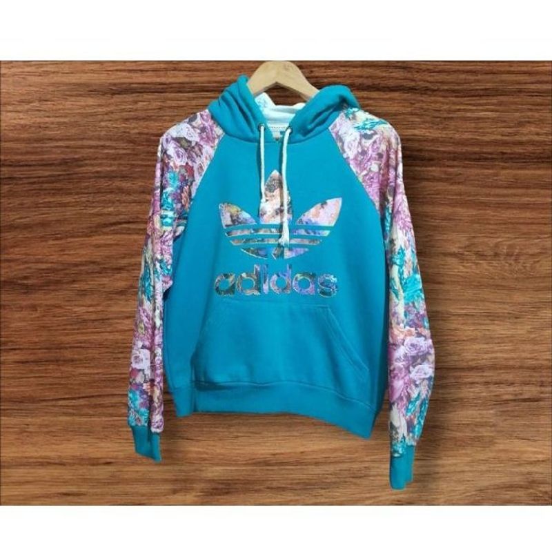 Moletom Adidas Original Florido e Estiloso Casaco Feminino Adidas Usado 104219225 enjoei