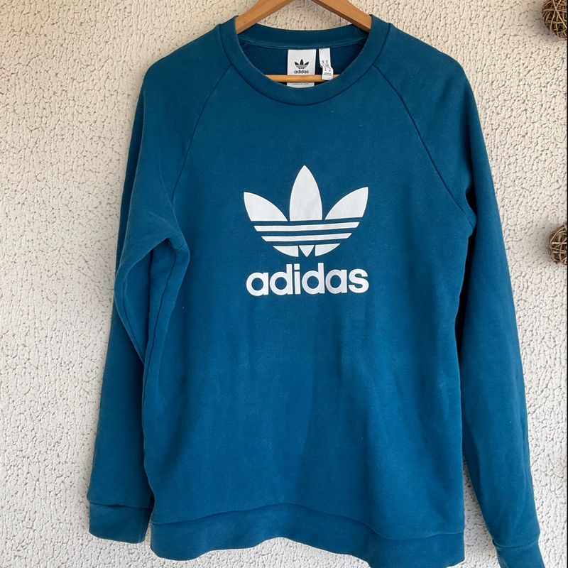 Moletom da hot sale adidas azul