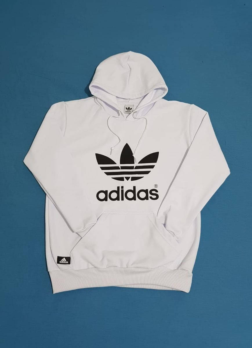 moletom adidas branco e azul