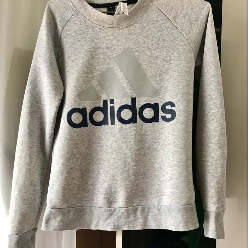 Moletom Adidas Cinza Original Feminino Adidas Usado 99226042