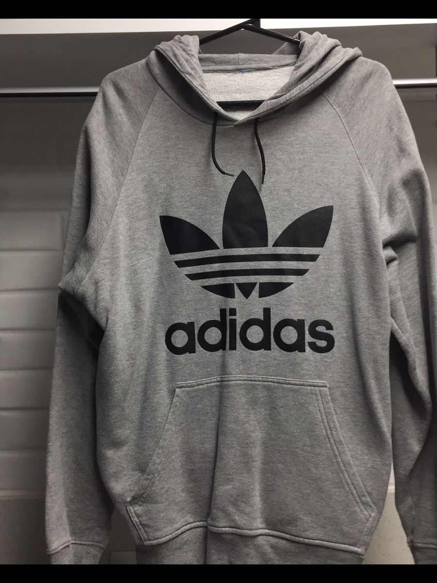 blusa moletom adidas cinza