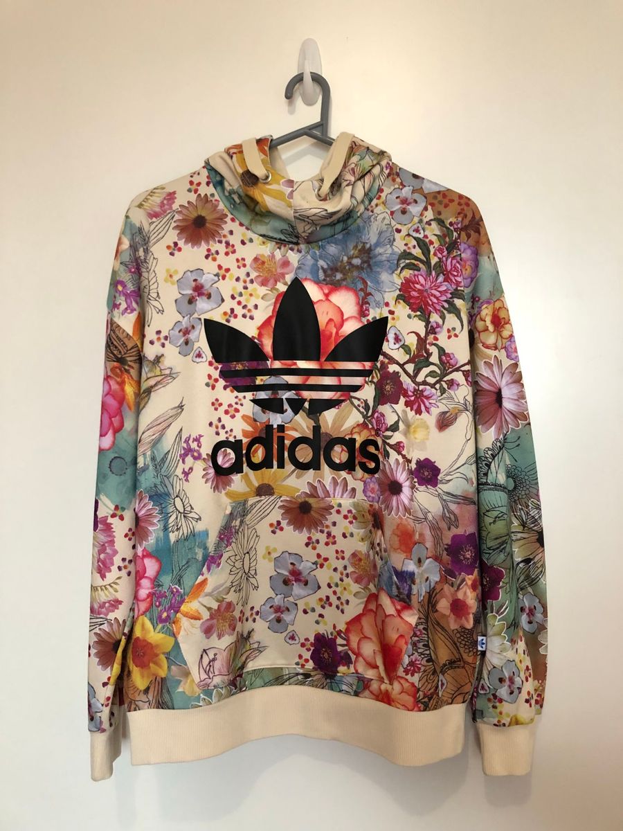 moletom florido adidas