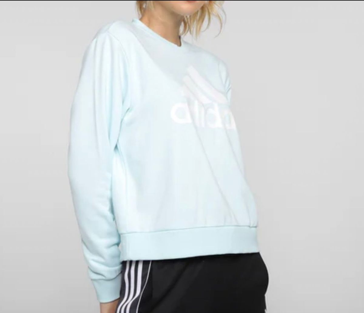 Moletom adidas branco e hot sale azul