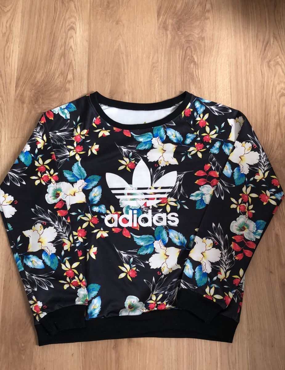 moletom feminino adidas florido