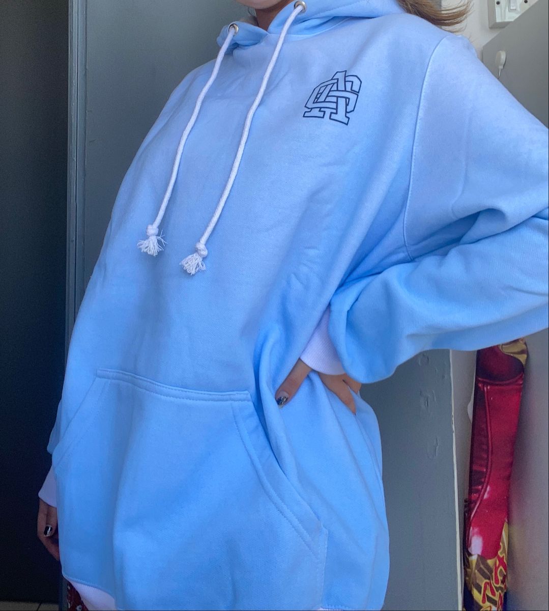moletom azul pastel