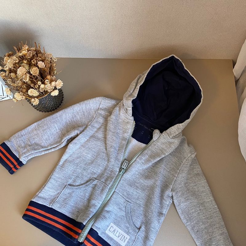 Moletom Calvin Klein Cinza Roupa Infantil para Beb Calvin Klein