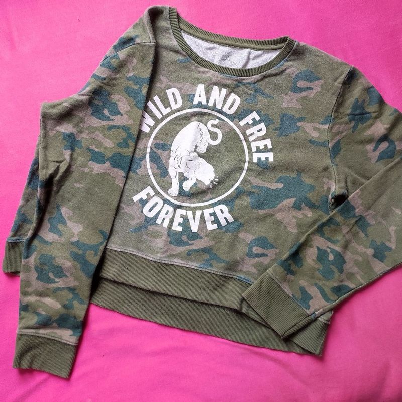 Moletom store cropped camuflado