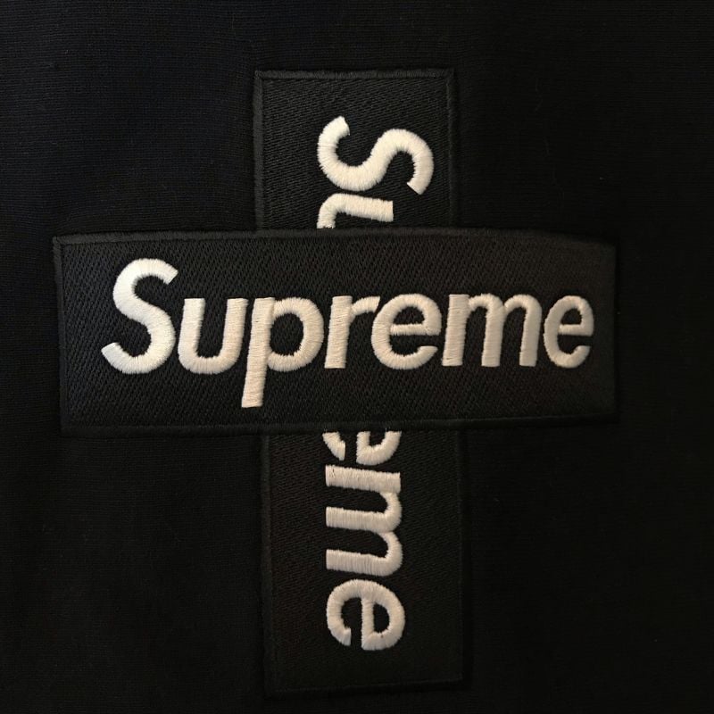 Moletom Cross Box Logo Supreme Preto Original Supreme Nunca