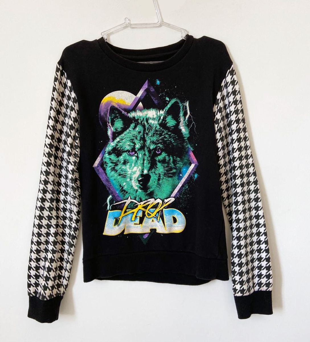 dropdead ロンT BMTH Moletom Drop Dead Clothing Lobo Houndstooth Bmth Oliver Sykes
