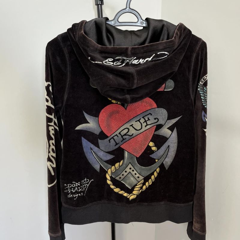 Moletom Ed Hardy Casaco Feminino Ed Hardy Usado 104877647 enjoei