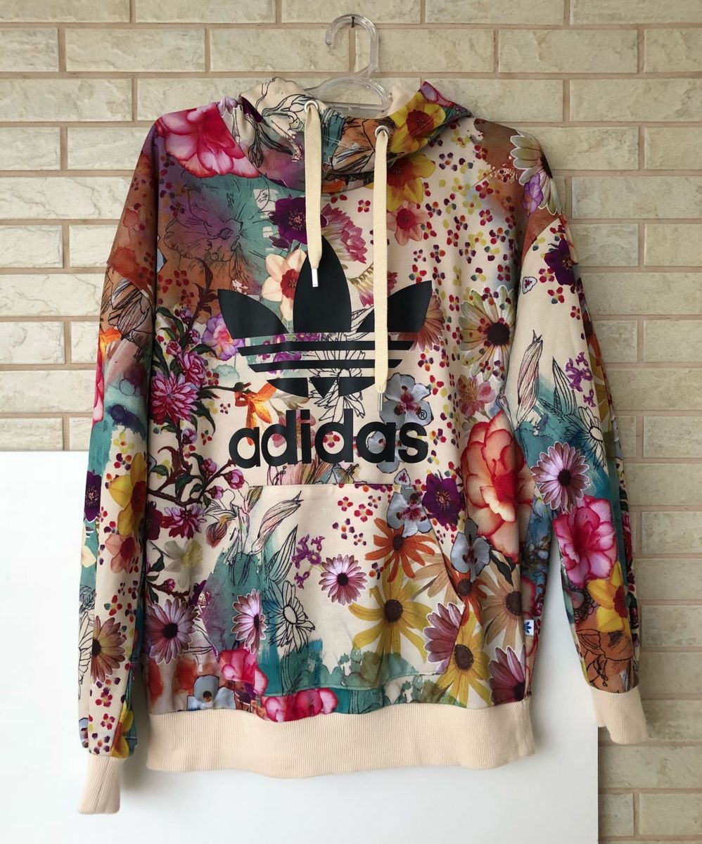 moletom floral adidas