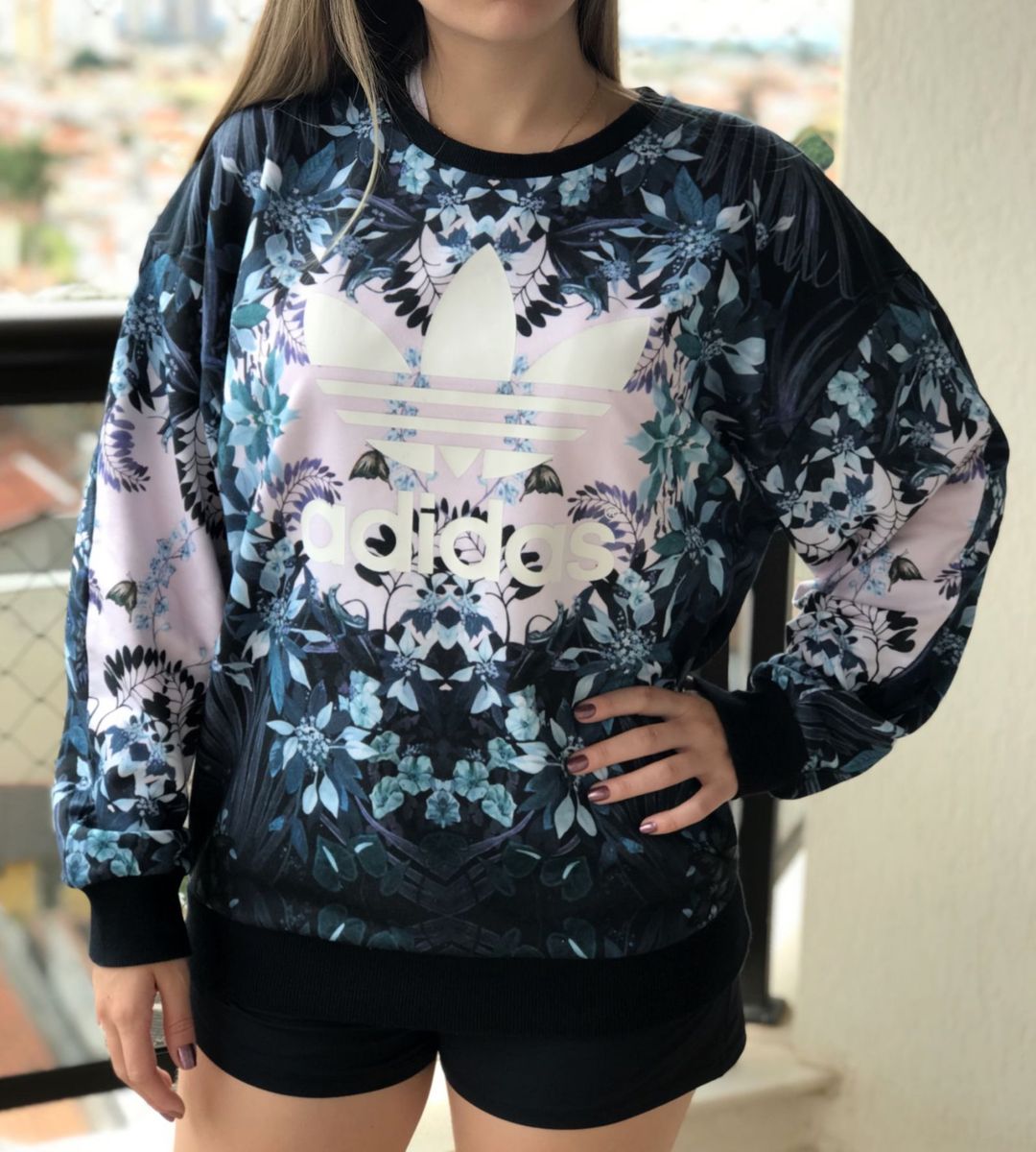blusa florida feminina adidas
