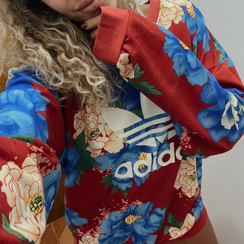 Moletom feminino shop adidas florido