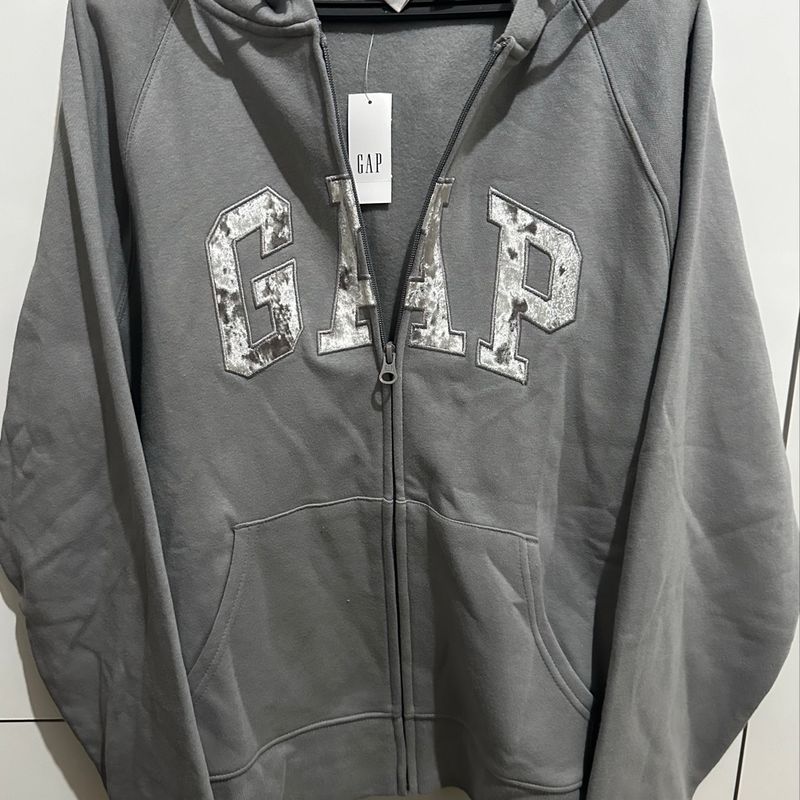 Moletom Gap com Zíper e Capuz, Original Feminino Tamanho G Gap