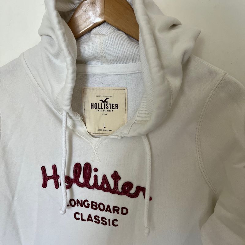 Moletom hollister hot sale branco