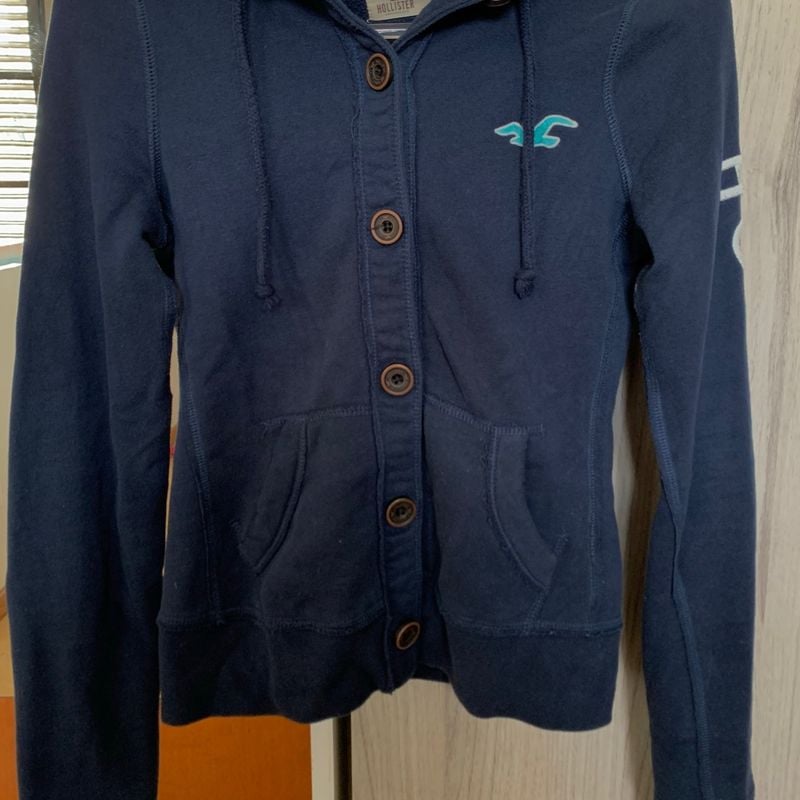 Moletom Hollister Azul Blusa Feminina Hollister Usado 63607453
