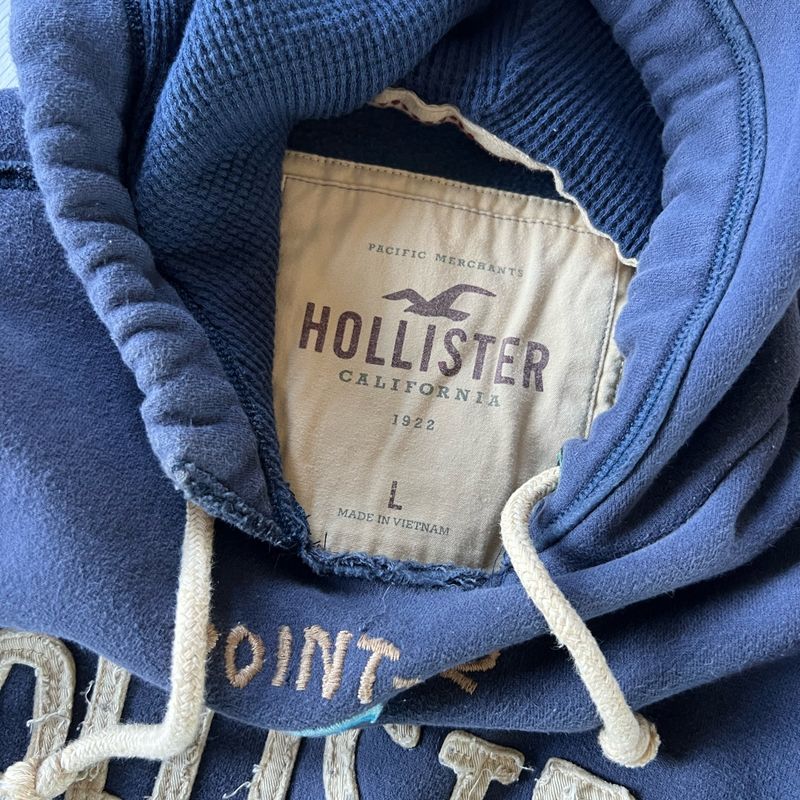 Moletom Hollister Azul Estonado Hollister Usado 110854245 enjoei