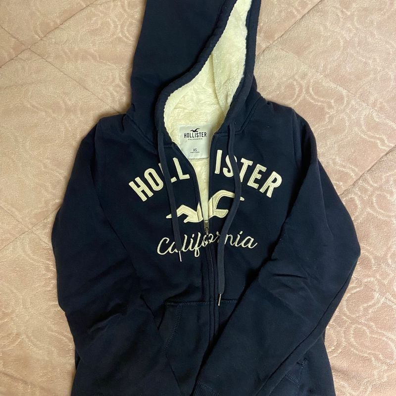 Moletom hollister best sale feminino com ziper