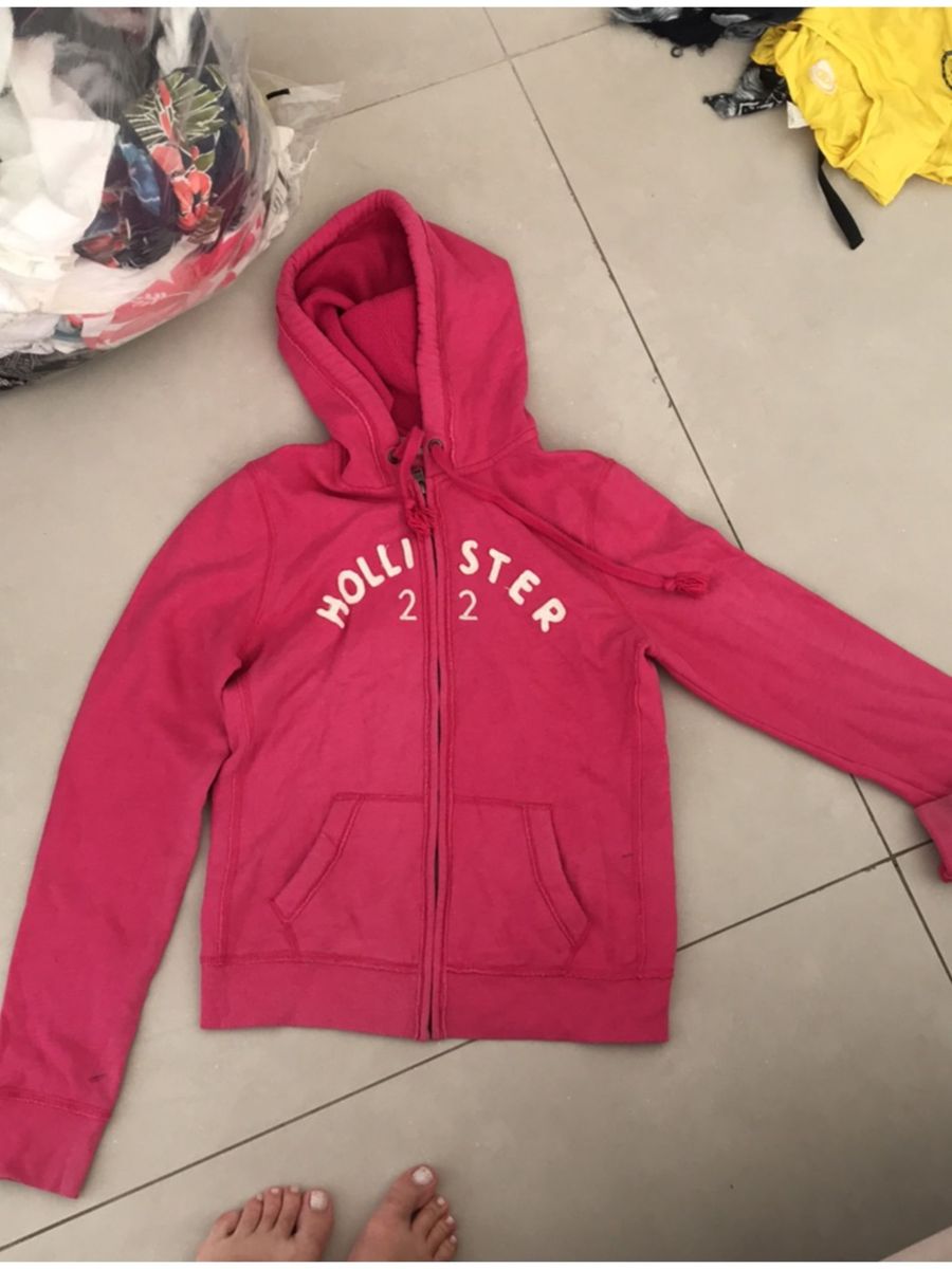 moletom rosa hollister