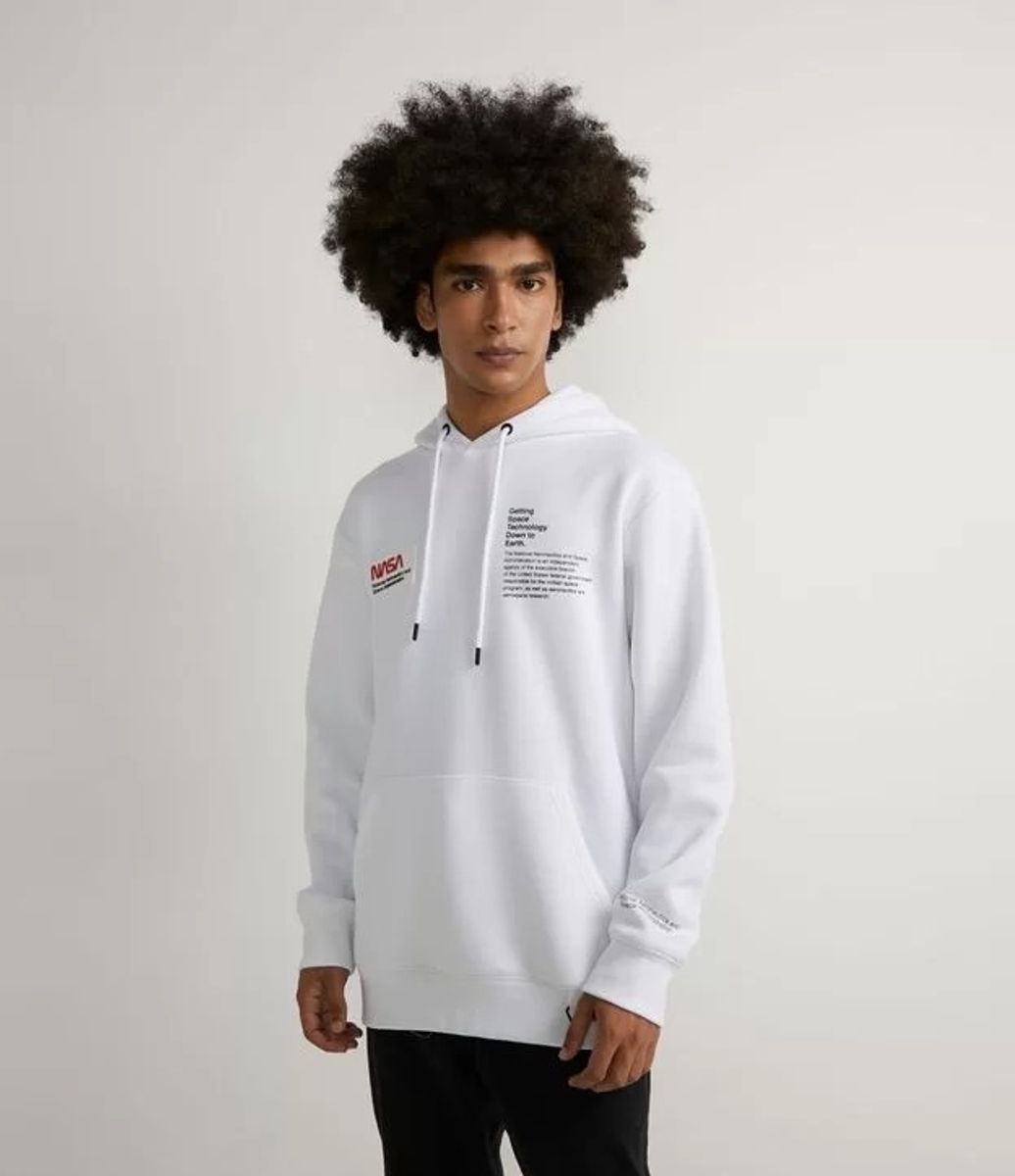 Moletom Nasa Renner Jaqueta Nasa Branca Corta Vento Refletivo Nasa