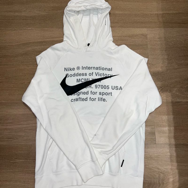 Moletom Nike Swoosh Branco Casaco Masculino Nike Usado 99383021 enjoei