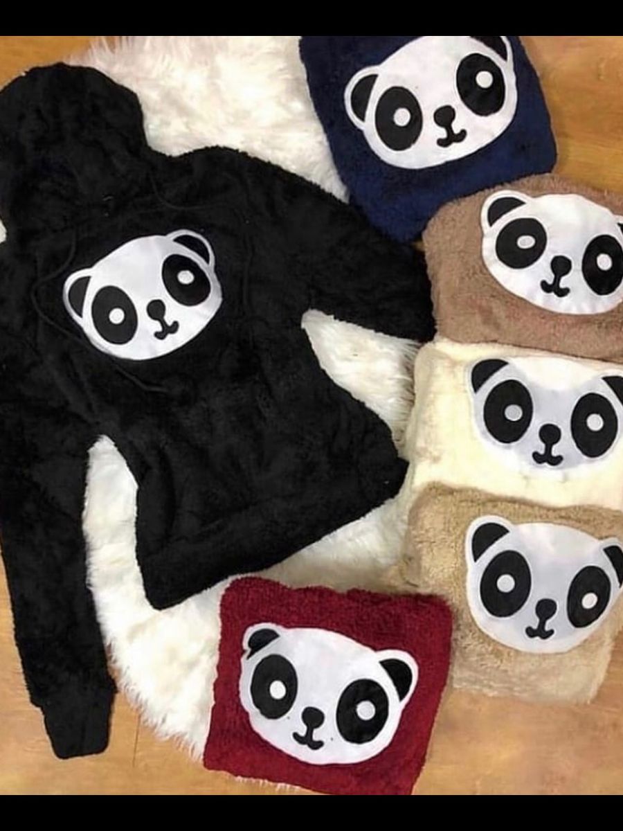 blusa de moletom panda