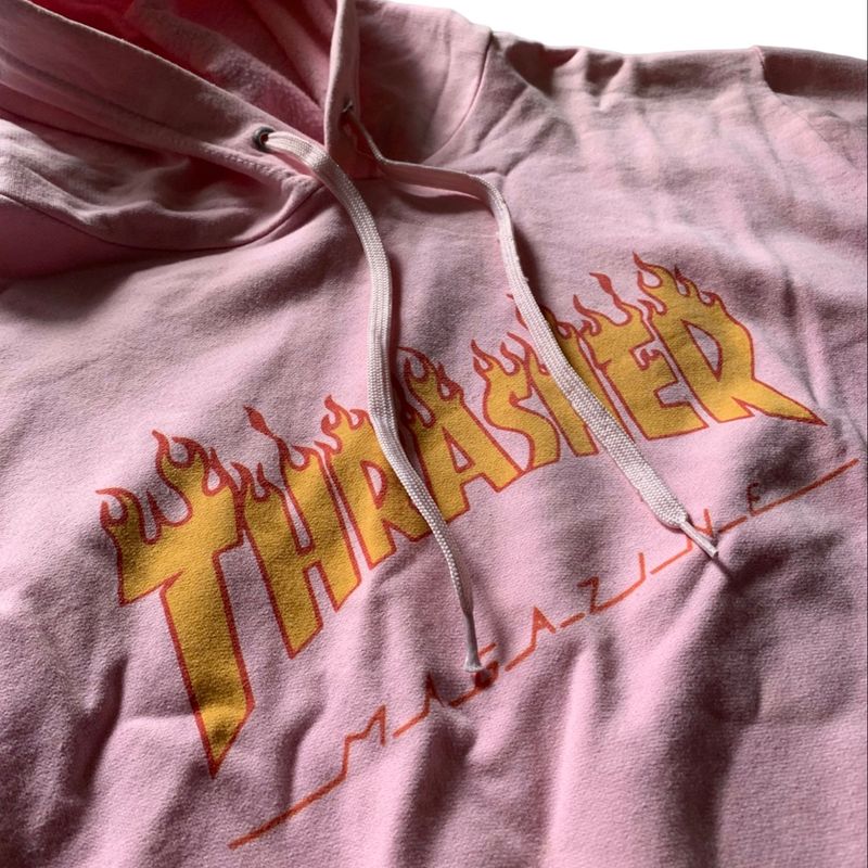 Moletom rosa masculino store thrasher