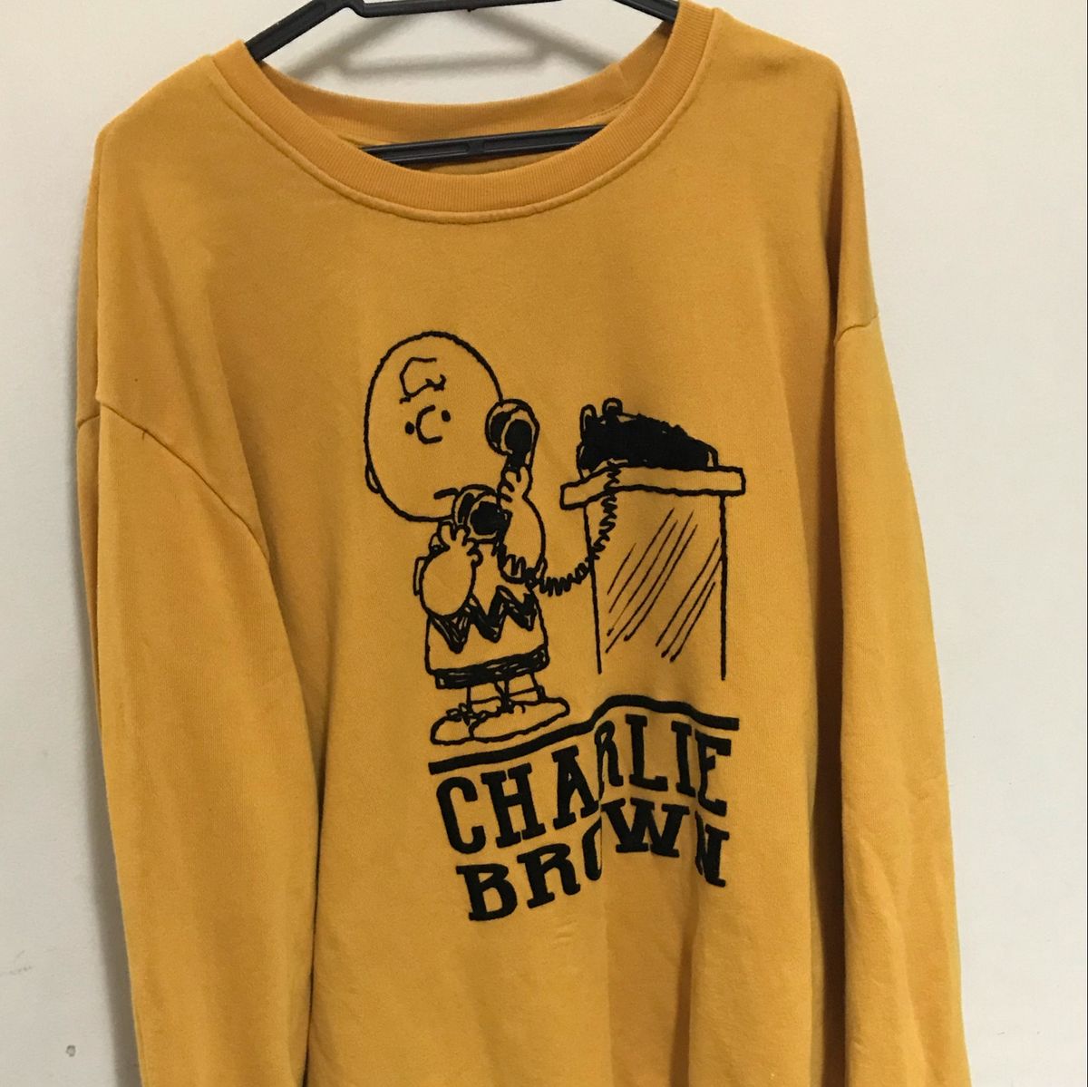 Sweat Zara Charlie Brown Peanuts - Femme Taille L - Jaune - Très Bon état