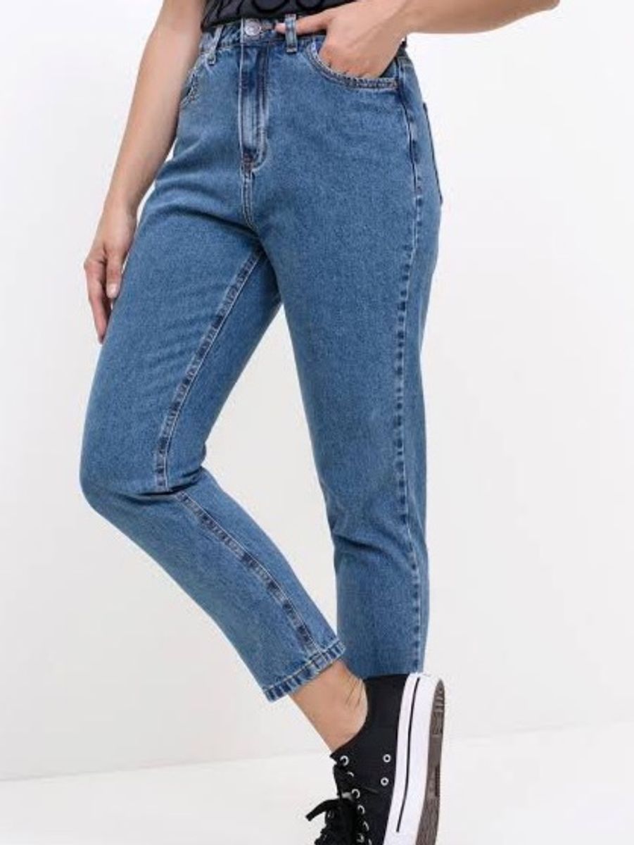 calça feminina mom jeans cintura alta