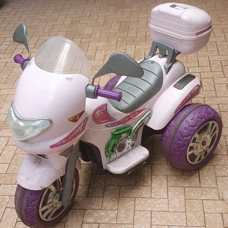 Moto Eletrica Infantil Grande 12v Sprint Turbo Com Capacete