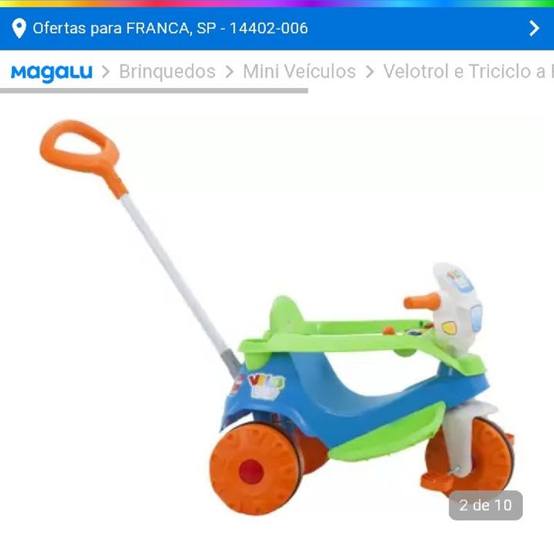 Motoca Infantil Velobaby  Andador Infantil Bandeirante Usado