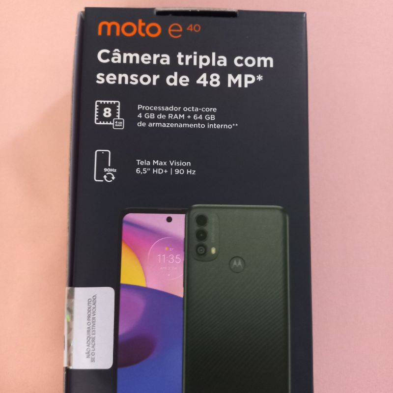 Smartphone Motorola Moto E E40 64GB Câmera Tripla em Promoção é no