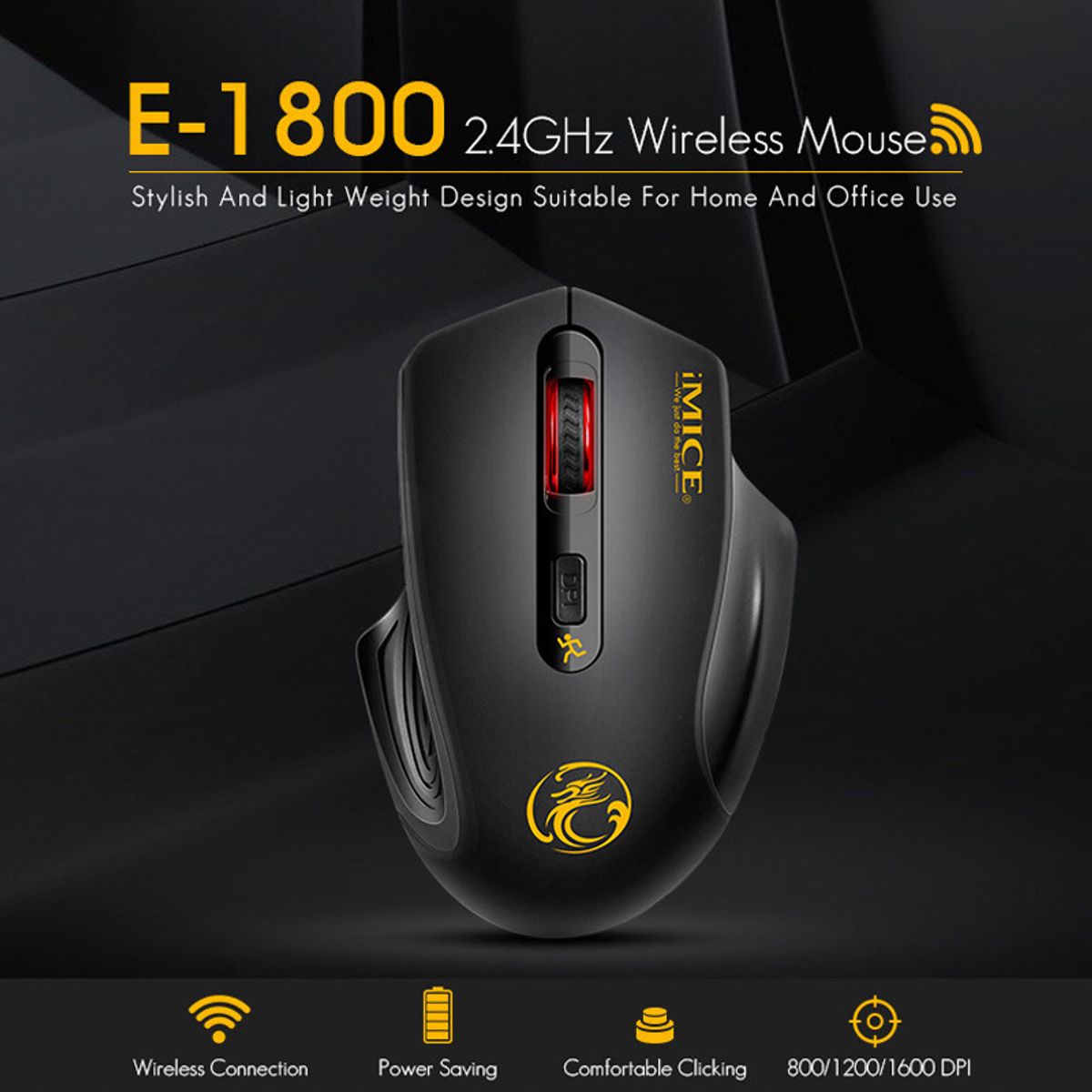 Mouse sem Fio Imice Anatomico 1600 Dpi | Mouse p/ Computador Imice ...