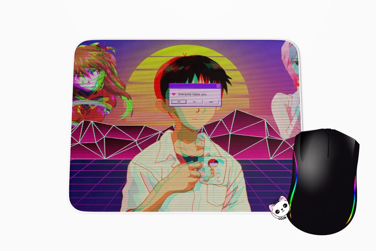 Mousepad Personalizado Evangelion Shinji | Mouse p/ Computador Chiwa ...