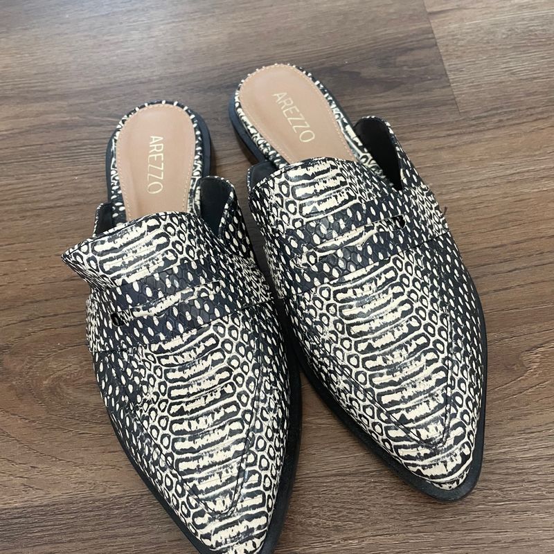 Mule Animal Print Arezzo Sapato Feminino Arezzo Nunca Usado